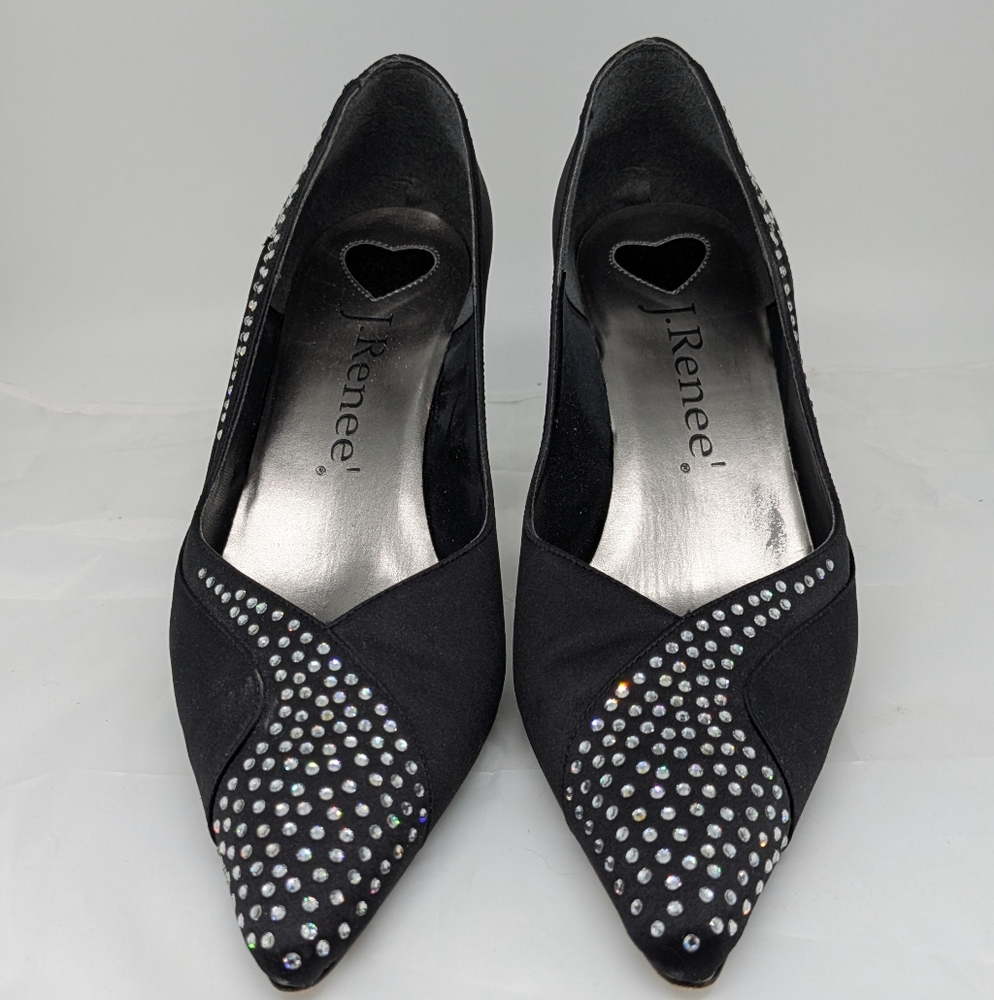 J.Renee Elegant Black Heels with Sparkling Accents